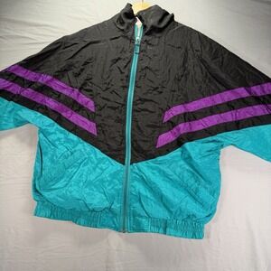 Vintage Macgregor Windbreaker Jacket Mens Large Multicolor Color Block 90s